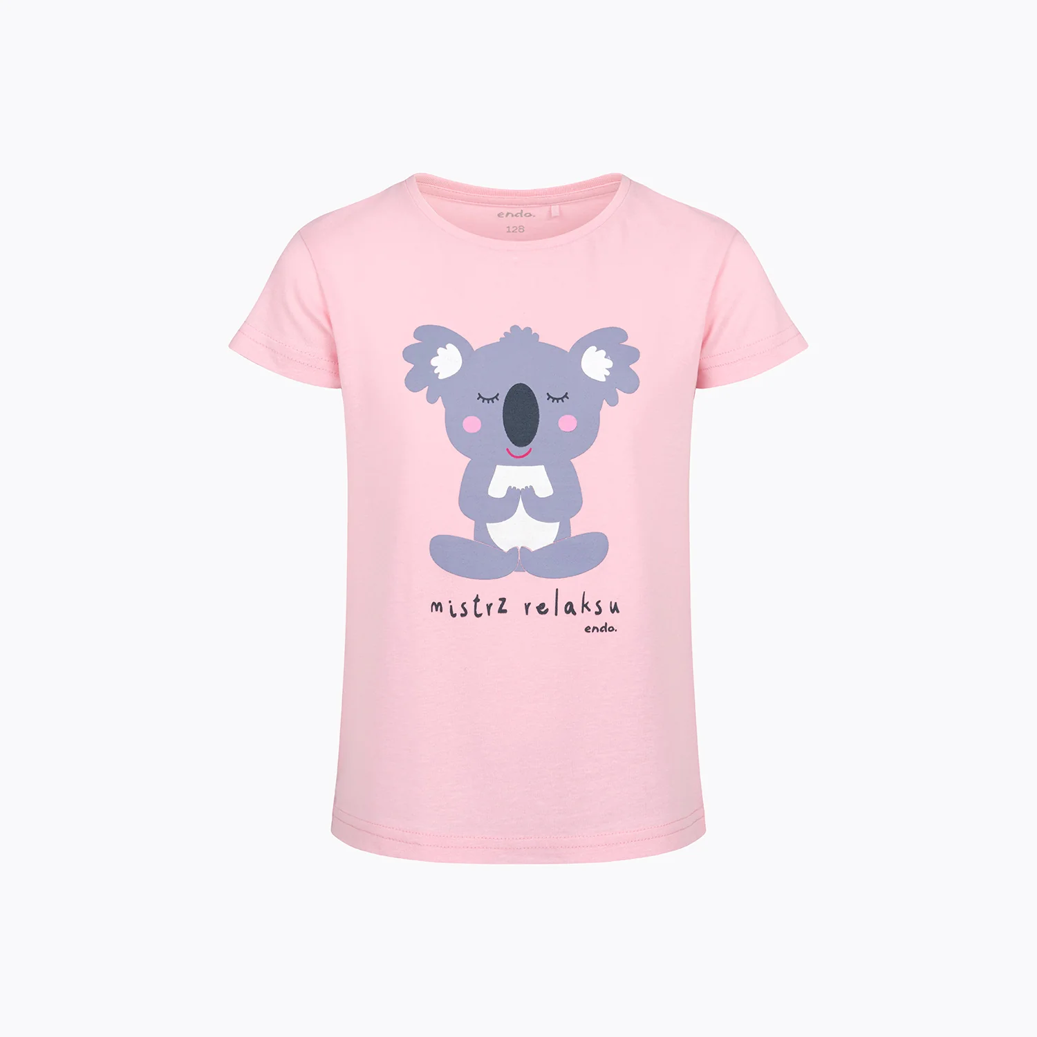 T-shirt z krótkim rękawem dla dziewczynki, z misiem koala, różowa 3-8 lat