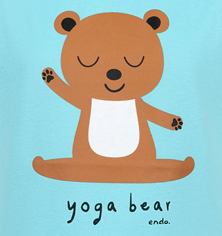 T-shirt z krótkim rękawem dla dziewczynki, z motywem yogi, niebieska 3-8 lat - Image 2