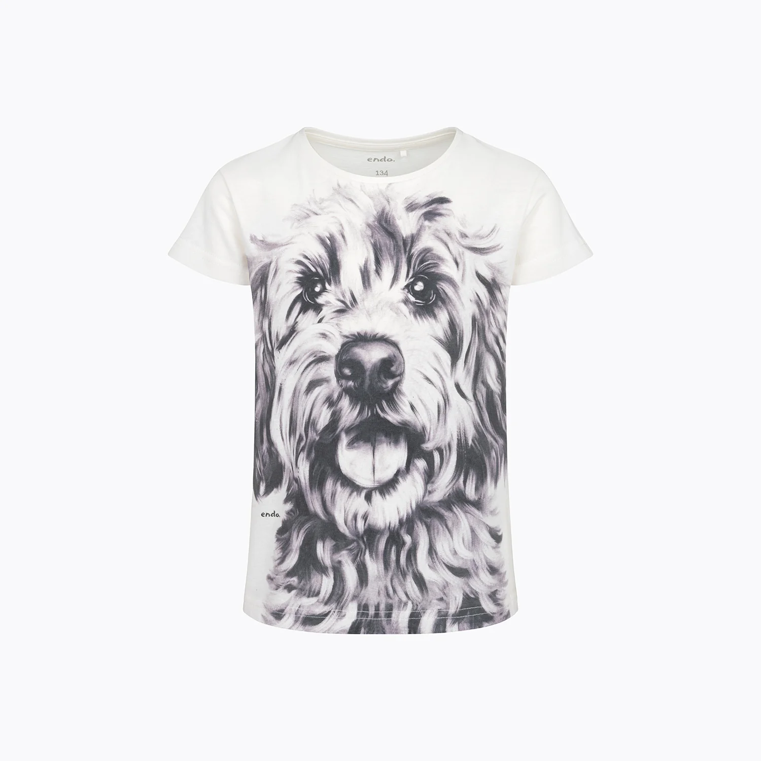 T-shirt z krótkim rękawem dla dziewczynki, z psem, różowa 9-13 lat