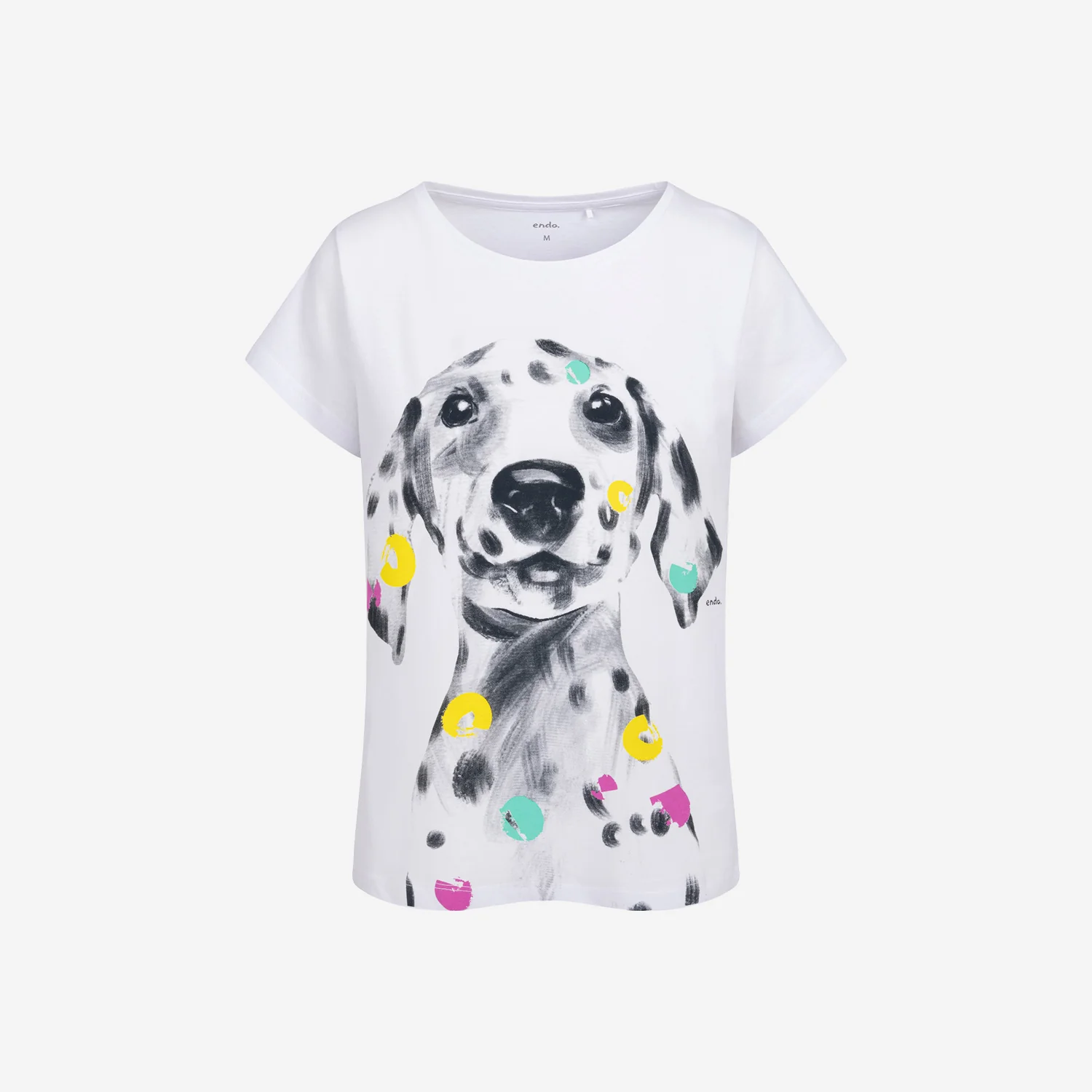 Damski t-shirt z krótkim rękawem, z dalmatyńczykiem - Image 2