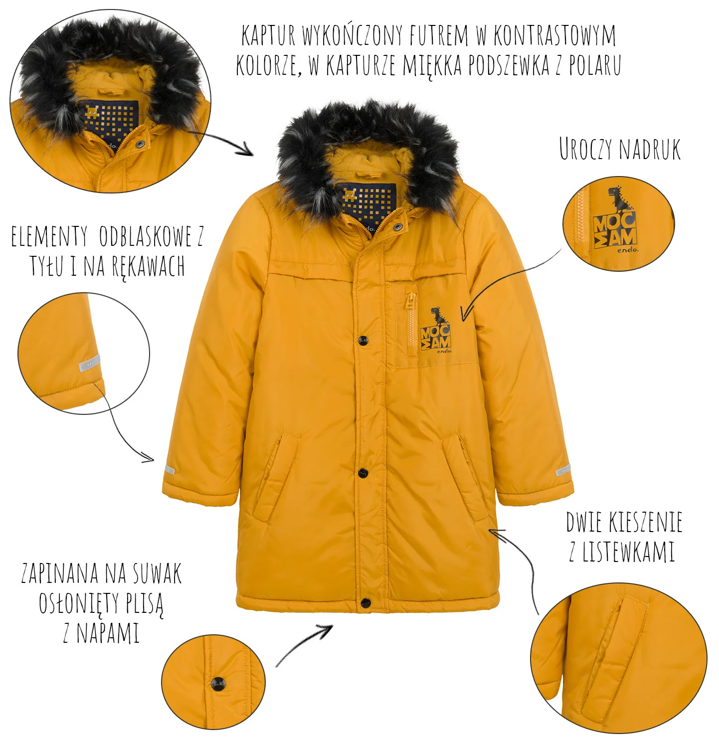 Długa kurtka parka zimowa dla małego dziecka - Image 14