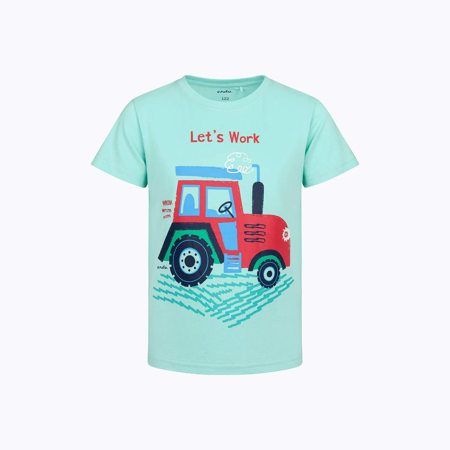 T-shirt z krótkim rękawem dla chłopca, z traktorem, zielony 2-8 lat