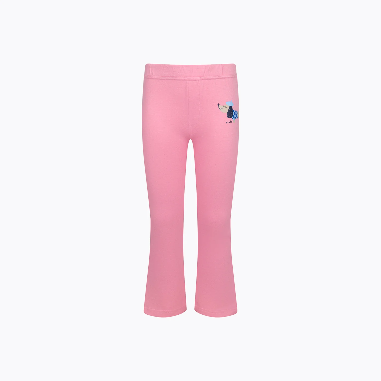 Legginsy flare dla dziewczynki, z francuskim pieskiem, różowe 3-8 lat