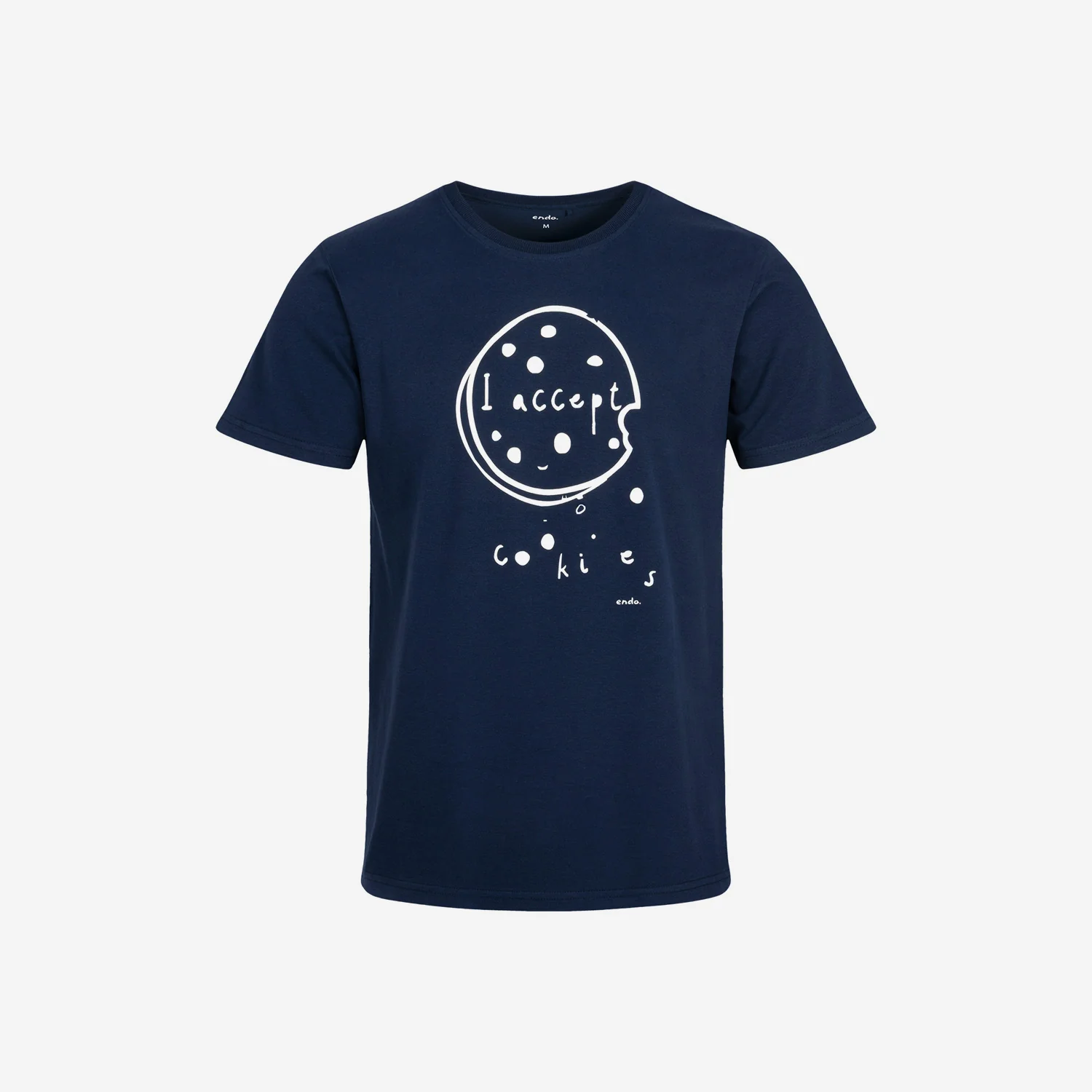 Męski t-shirt z krótkim rękawem, z ciastkiem, granatowy