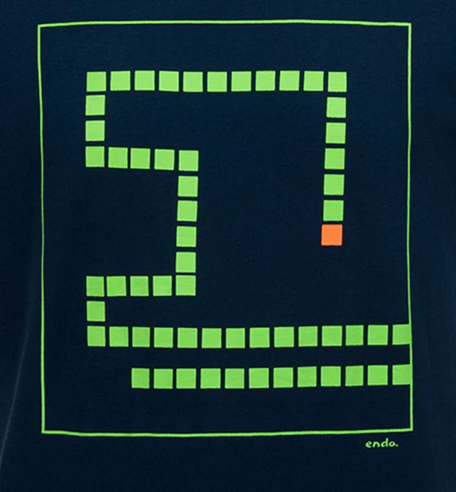 Męski t-shirt z krótkim rękawem, z motywem gry komputerowej, granatowy - Image 3