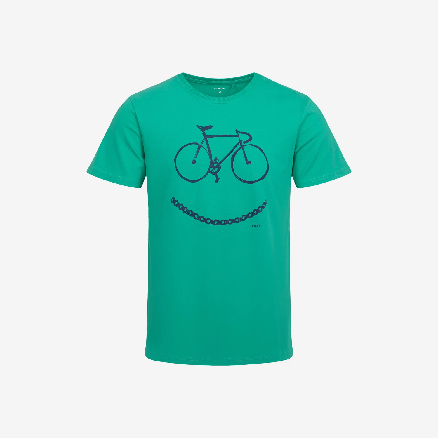 Męski t-shirt z krótkim rękawem, z motywem rowerowym, zielony