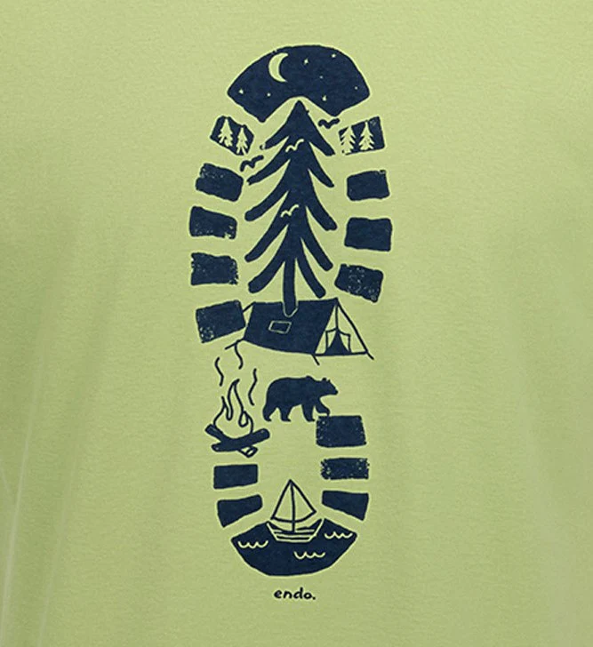 Męski t-shirt z krótkim rękawem, z traperem, zielony - Image 2