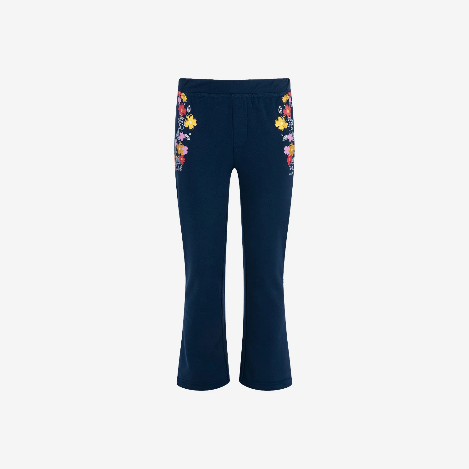 Legginsy flare dla dziewczynki, z motywem kwiatowym, granatowy 9-13 lat