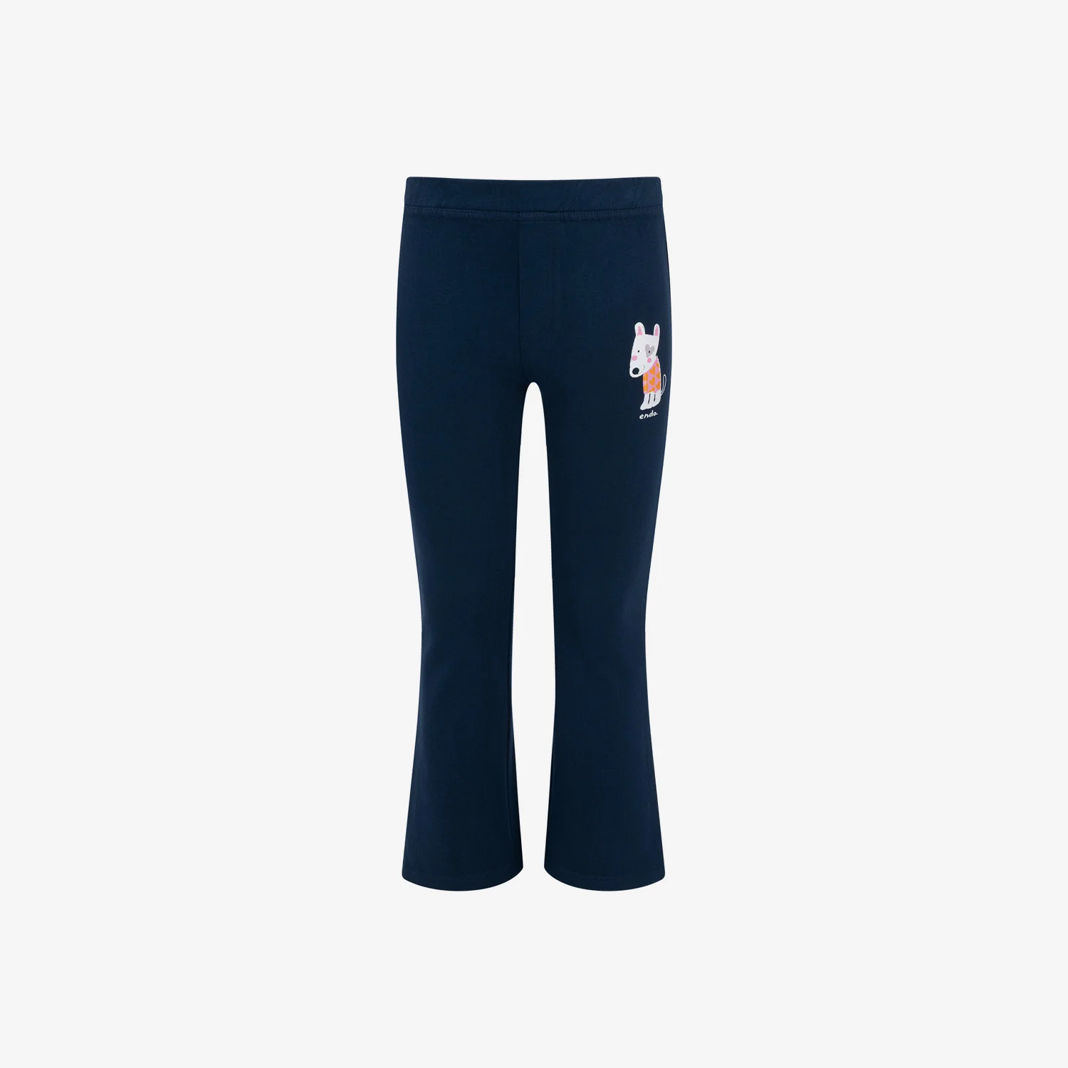 Legginsy flare dla dziewczynki, z pieskiem, granatowe 3-8 lat
