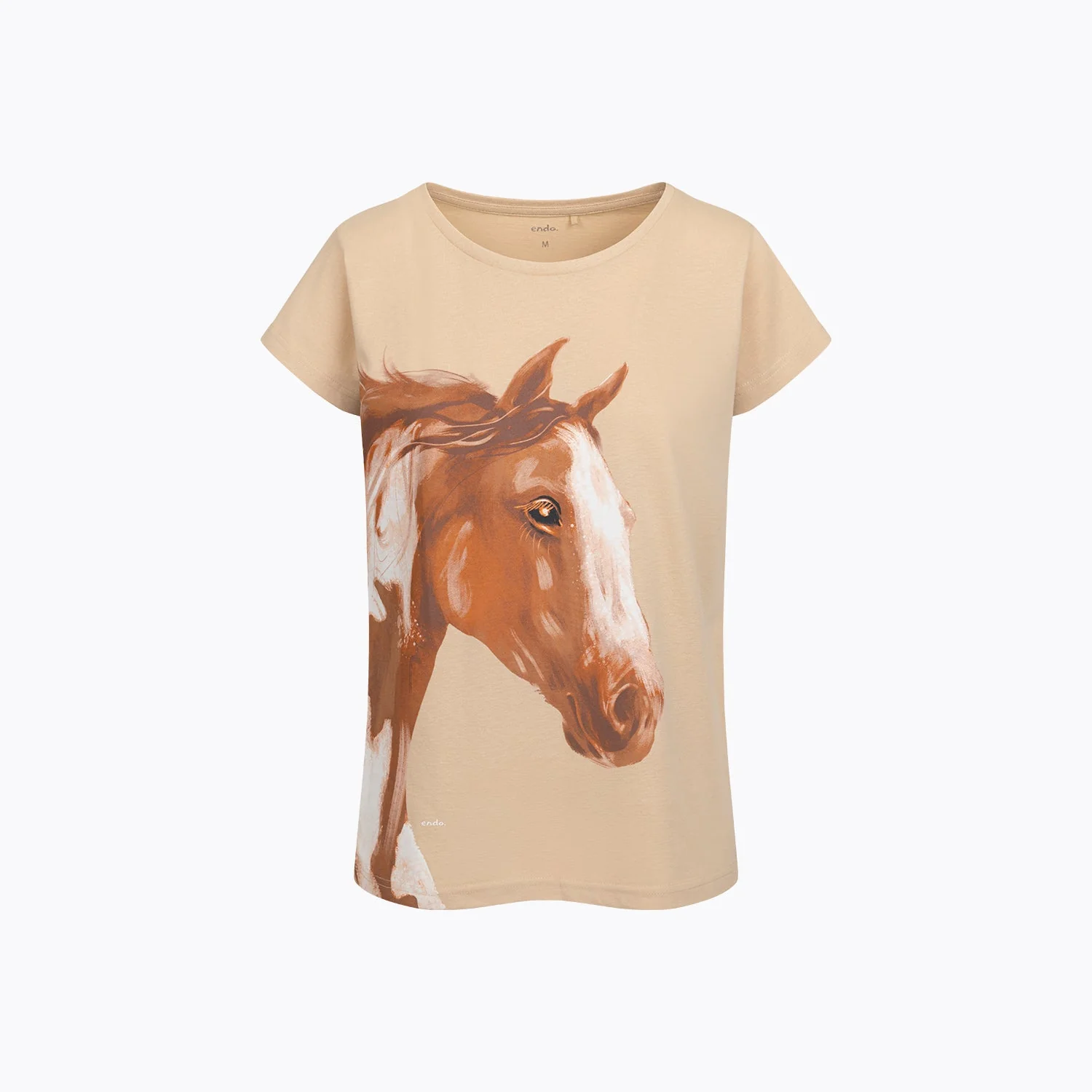 T-shirt damski beżowy "koń"