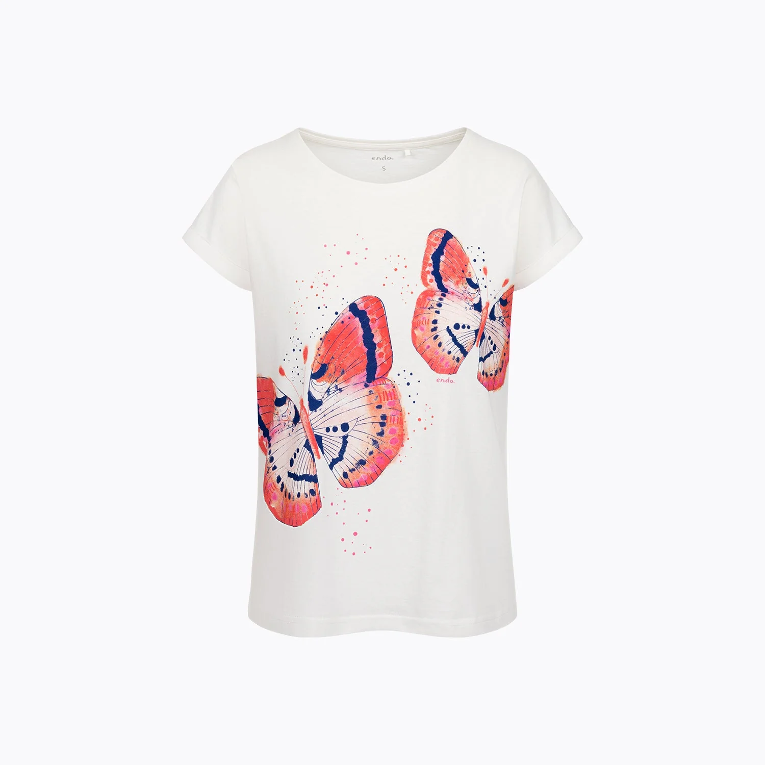 T-shirt damski biały "motyle"