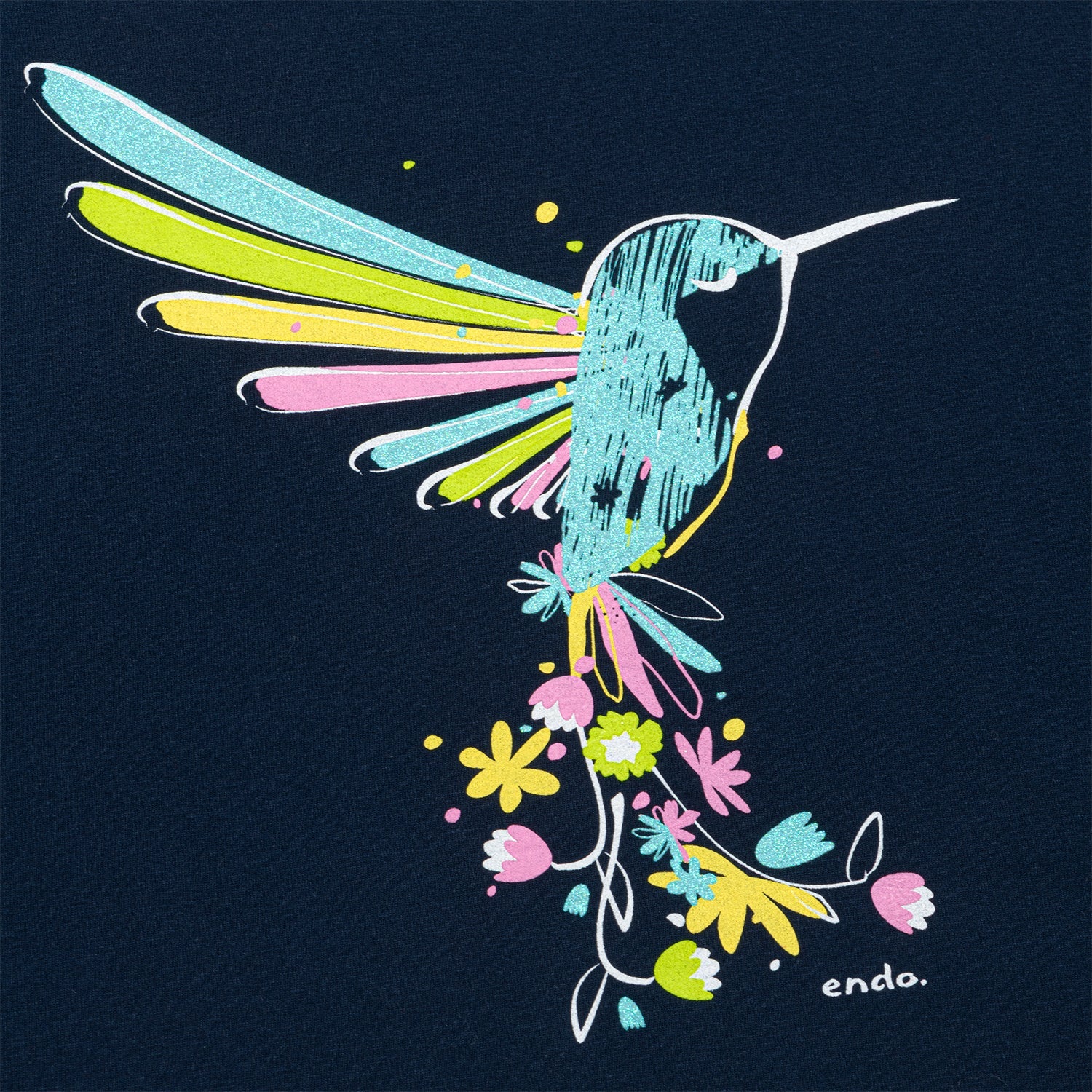 T-shirt damski granatowy "koliber" - Image 2