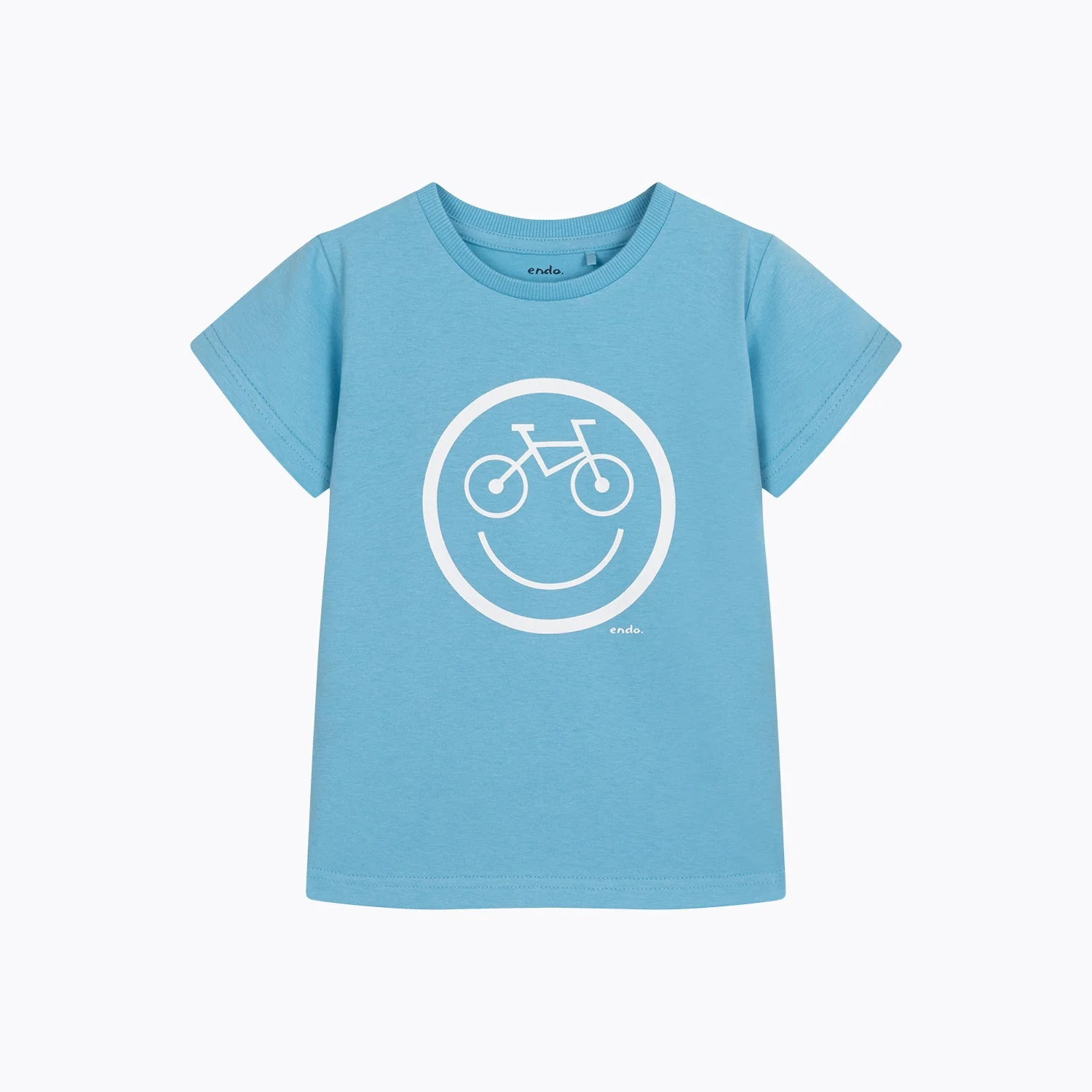 T-shirt dla chłopca 3-8 lat, jasnoniebieski "rowerowy emotikon"