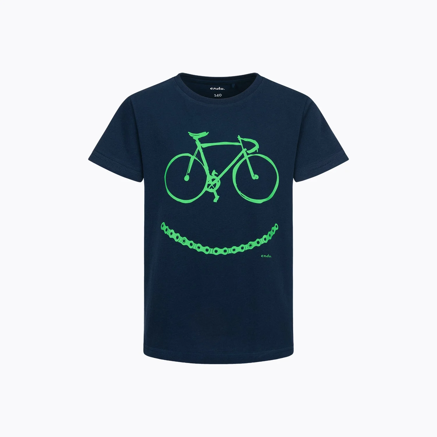 T-shirt dla chłopca 9-13 lat, granatowy "rower"