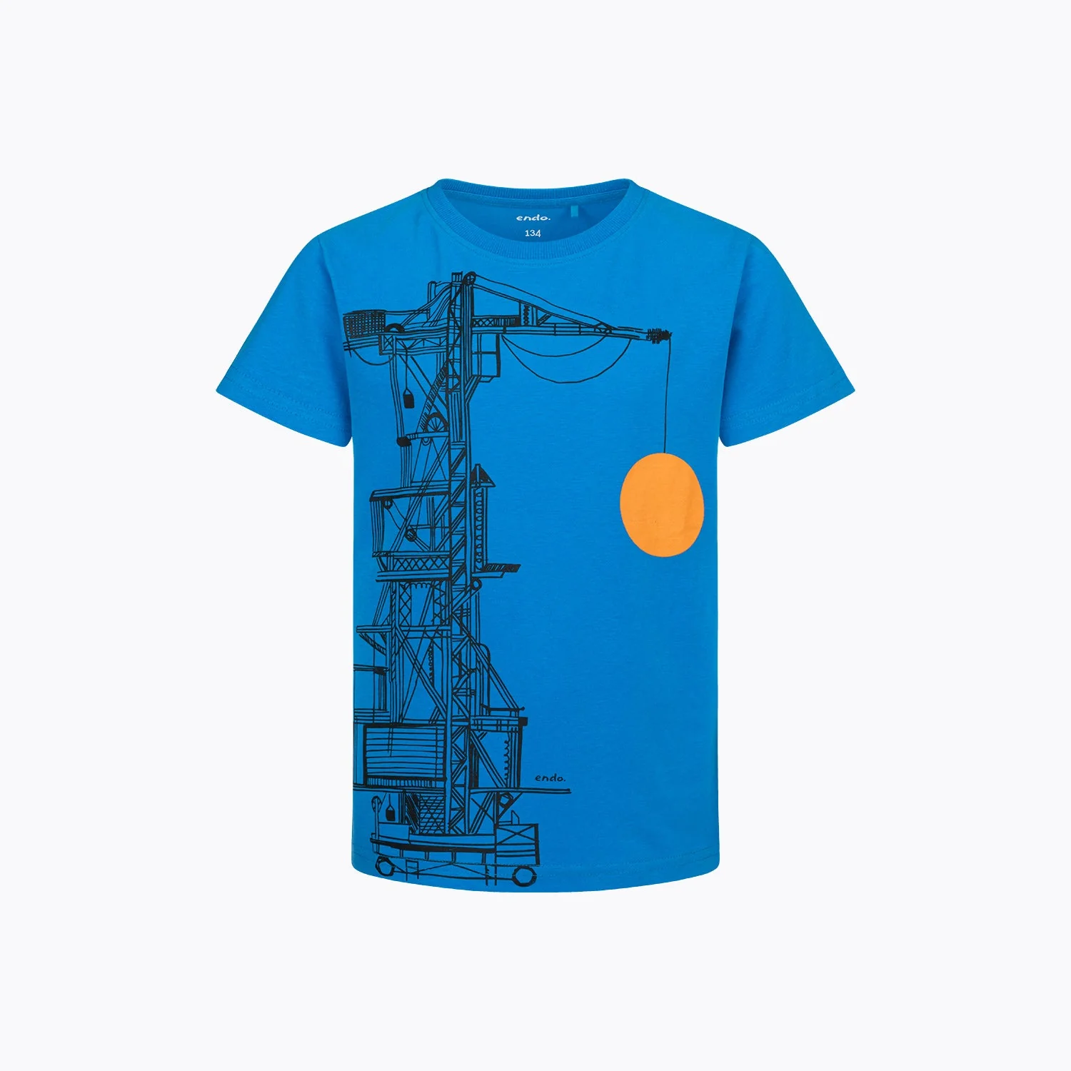 T-shirt dla chłopca 9-13 lat, niebieski "żóraw portowy"