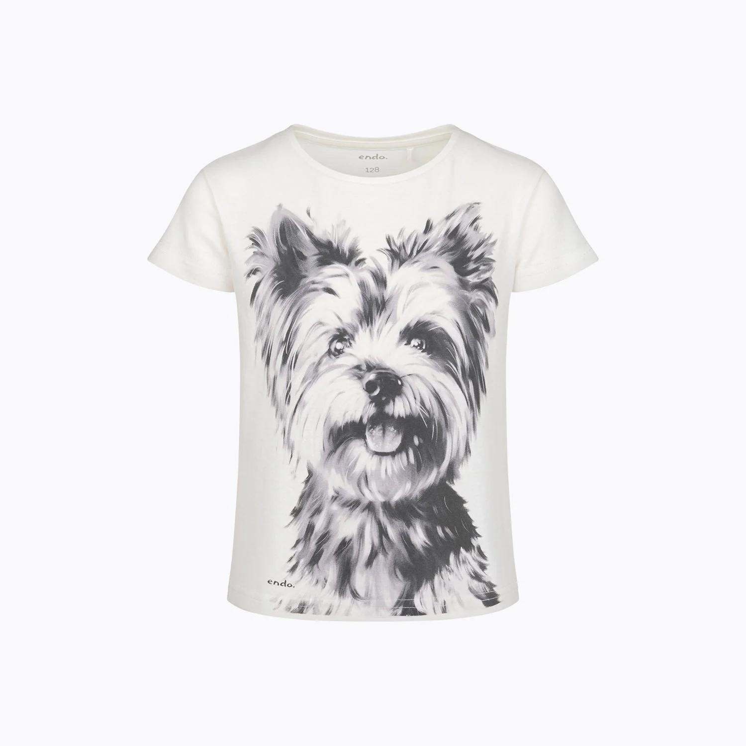 T-shirt dla dziewczynki 9-13 lat, jasnoszary "Yorkshire Terrier"
