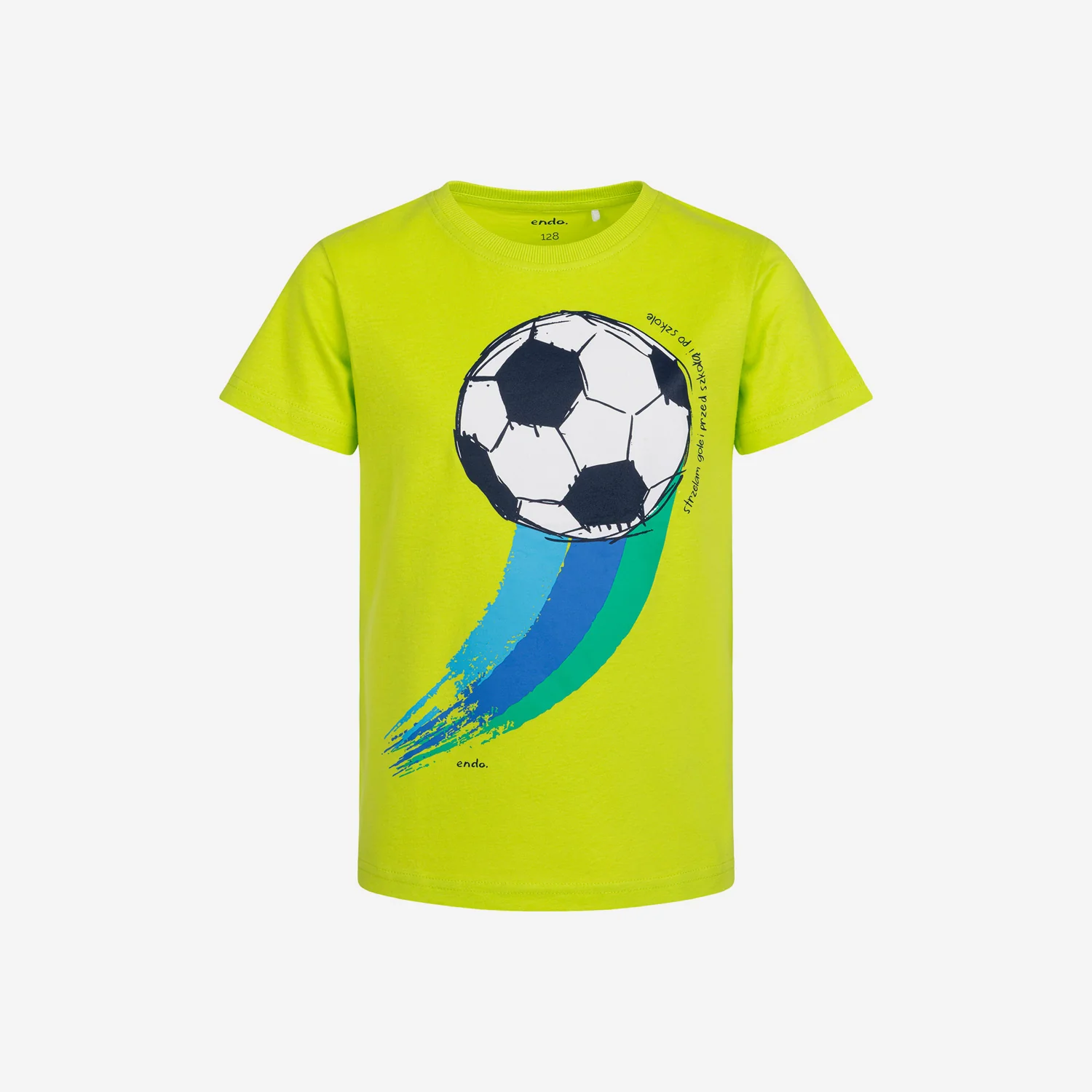 T-shirt z krótkim rękawem dla chłopca, z motywem piłkarskim, zielony 9-13 lat