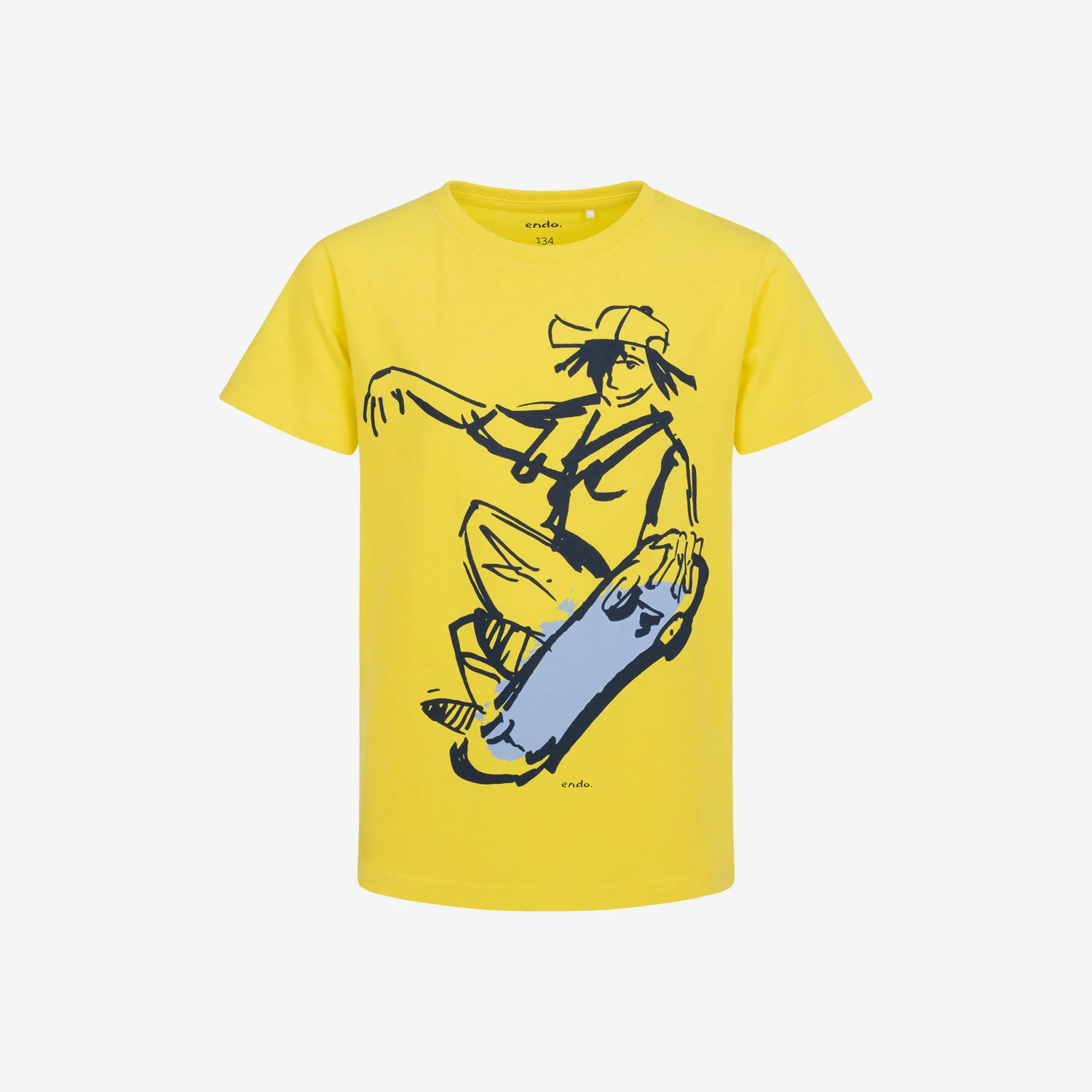 T-shirt z krótkim rękawem dla chłopca, z motywem skate, żółty 9-13 lat