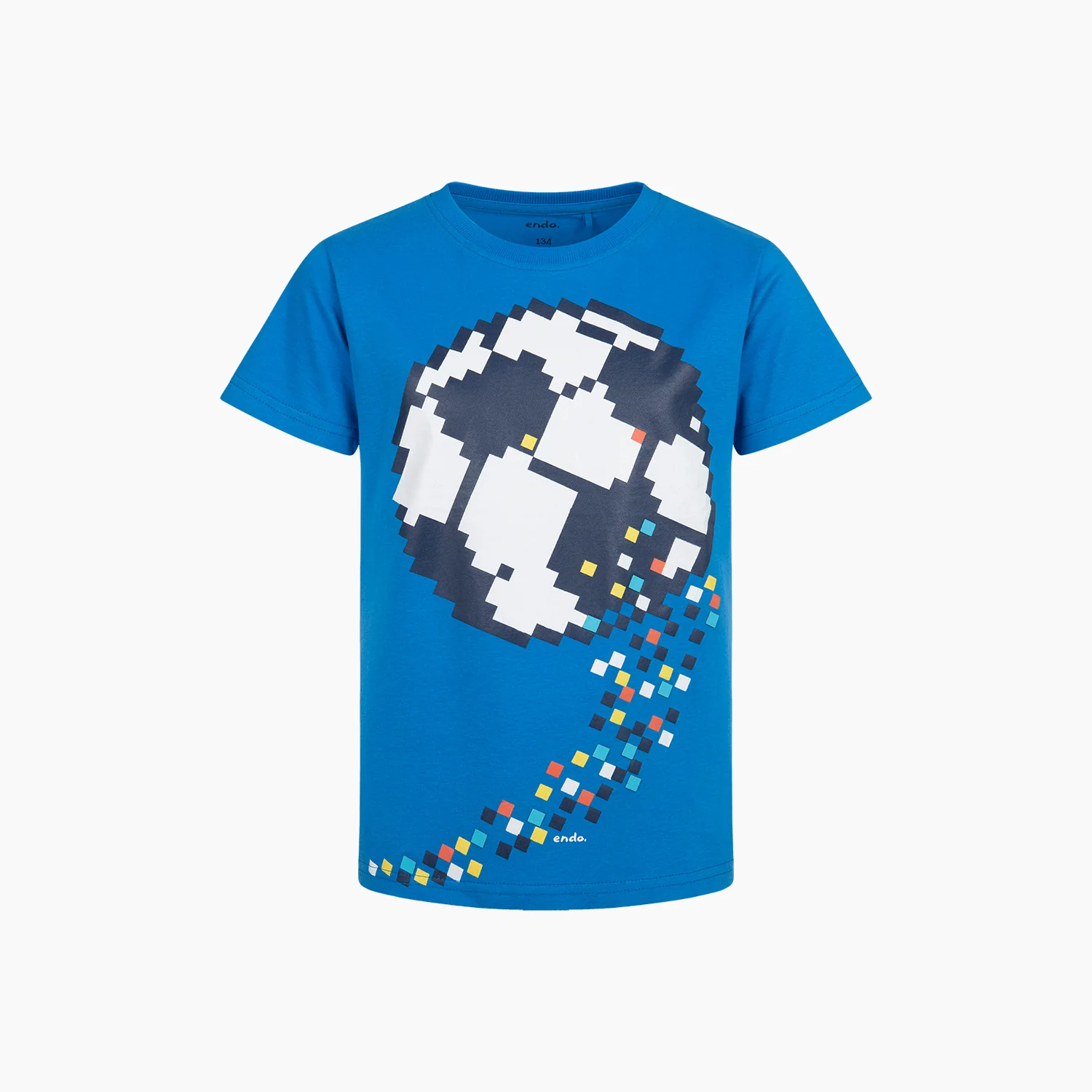 T-shirt z krótkim rękawem dla chłopca, z piłką, niebieski 9-13 lat