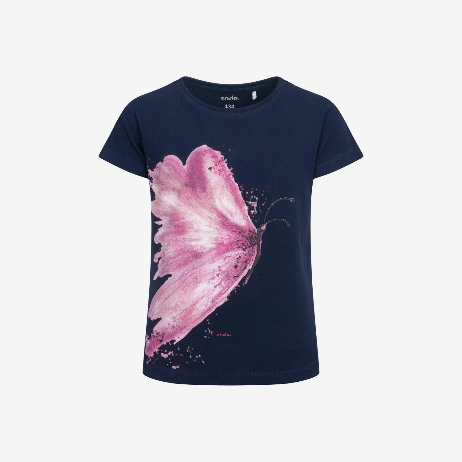 T-shirt z krótkim rękawem dla dziewczynki, z motylem 9-13 lat - Image 2
