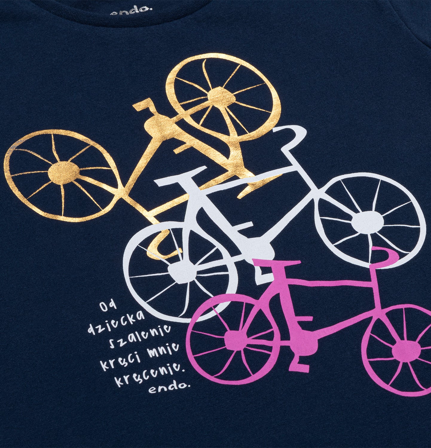 T-shirt z krótkim rękawem dla dziewczynki, z motywem rowerowym, granatowy 9-13 lat - Image 2